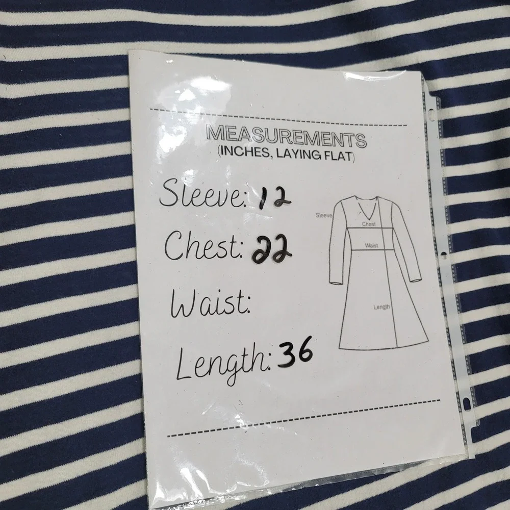 Women Striped Scoopneck Elbow T Shirt Vacation Dress Sz L Fisherman France Y2K‎